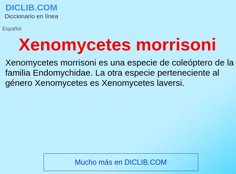 Τι είναι Xenomycetes morrisoni - ορισμός