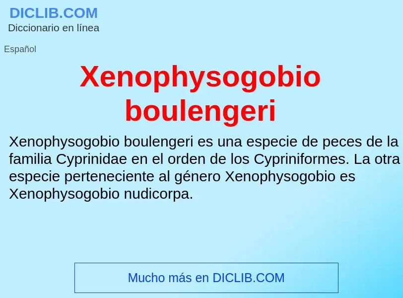 Τι είναι Xenophysogobio boulengeri - ορισμός