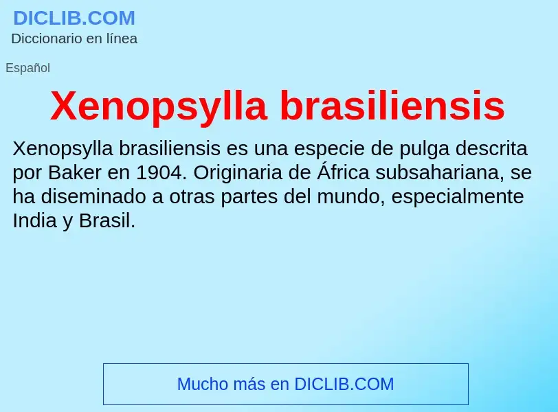 Τι είναι Xenopsylla brasiliensis - ορισμός