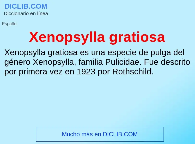 Τι είναι Xenopsylla gratiosa - ορισμός