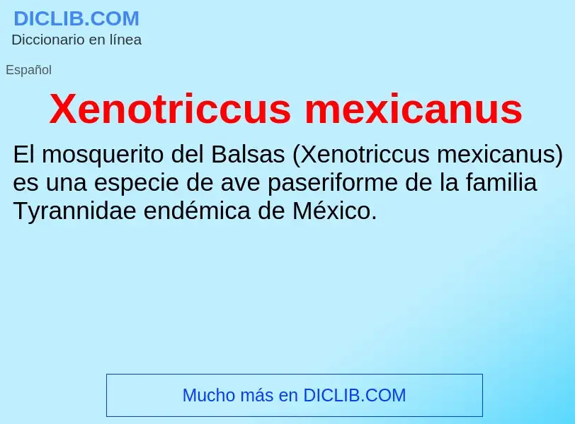 Τι είναι Xenotriccus mexicanus - ορισμός