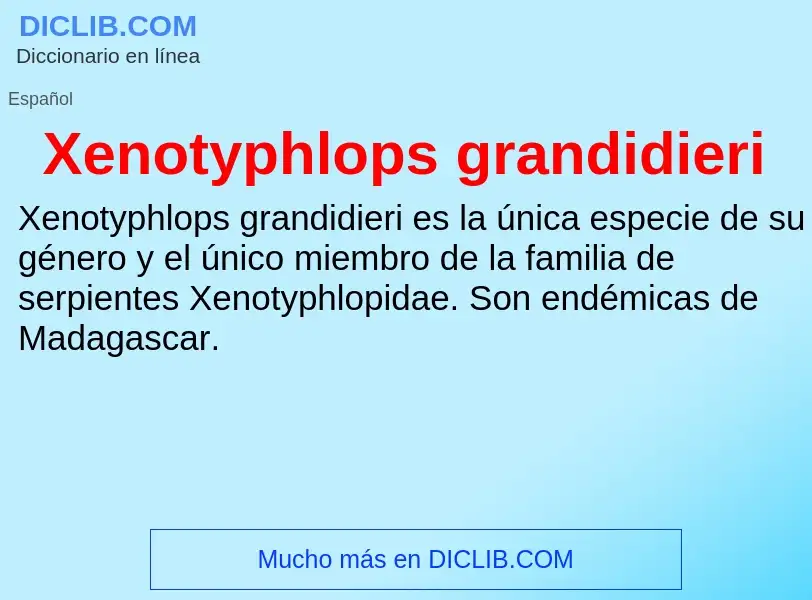 Τι είναι Xenotyphlops grandidieri - ορισμός