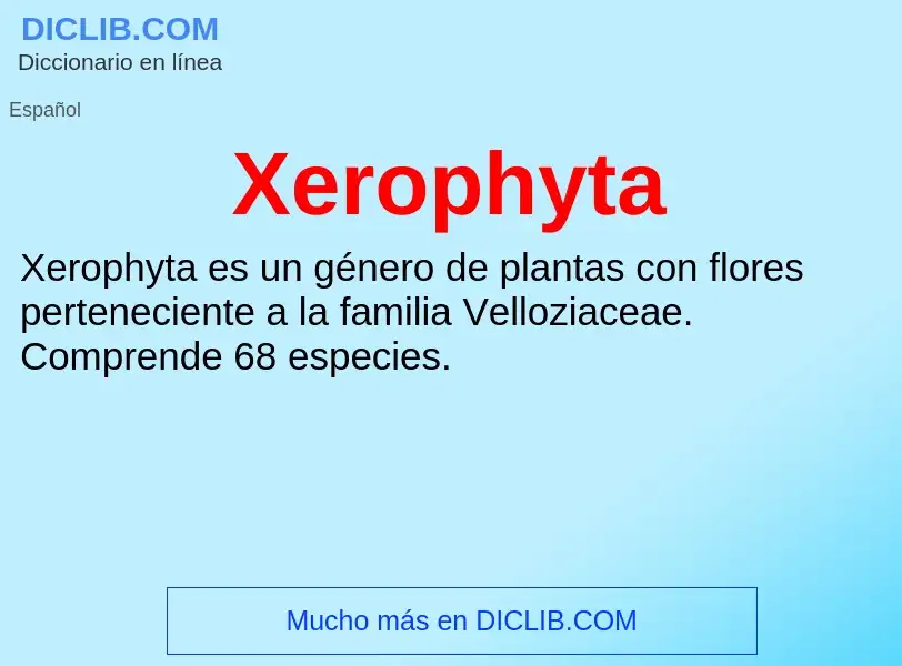 Τι είναι Xerophyta - ορισμός