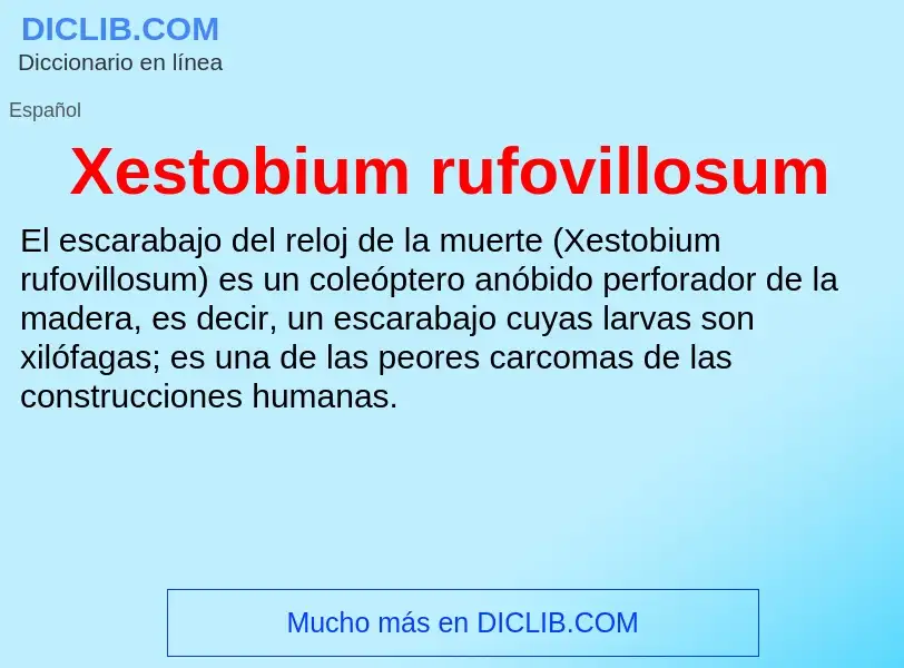 ¿Qué es Xestobium rufovillosum? - significado y definición