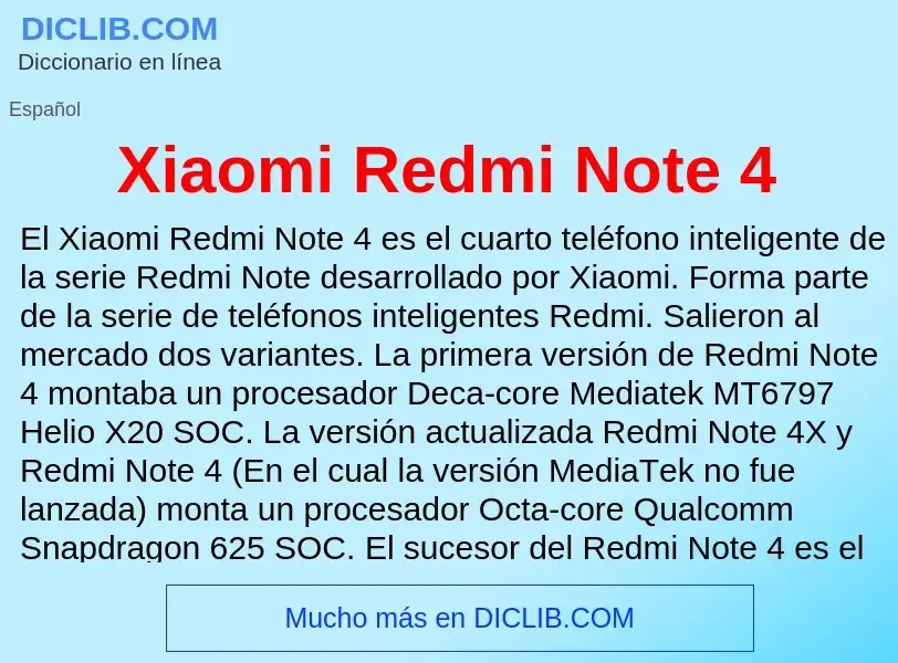 ¿Qué es Xiaomi Redmi Note 4? - significado y definición