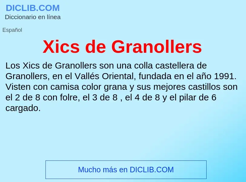 ¿Qué es Xics de Granollers? - significado y definición