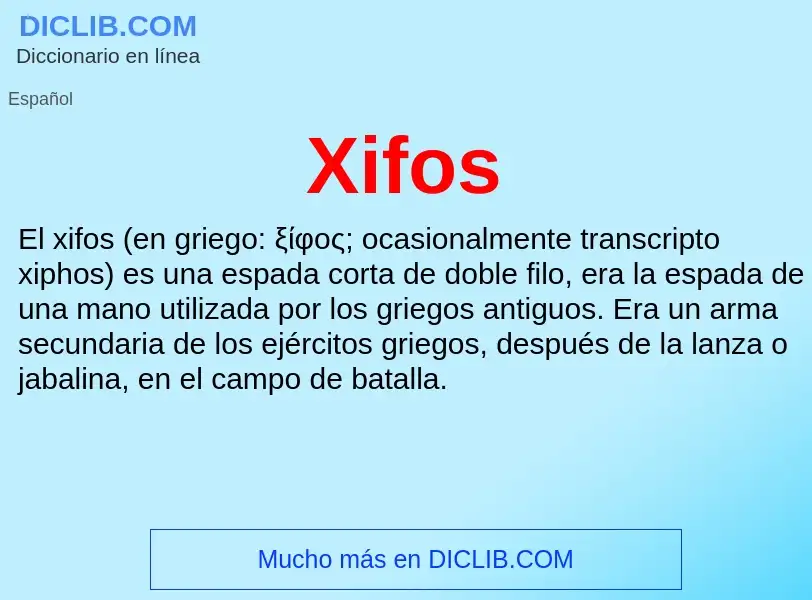 ¿Qué es Xifos? - significado y definición