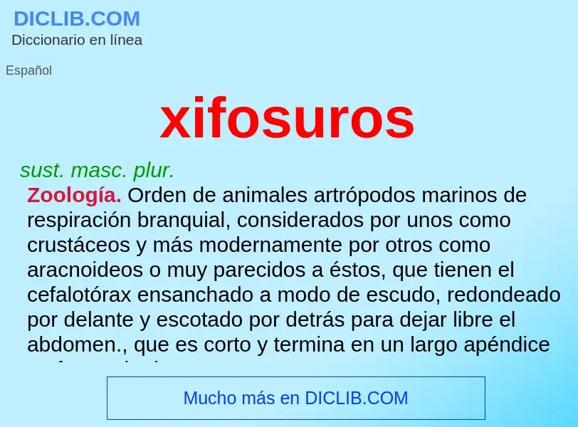 What is xifosuros - meaning and definition