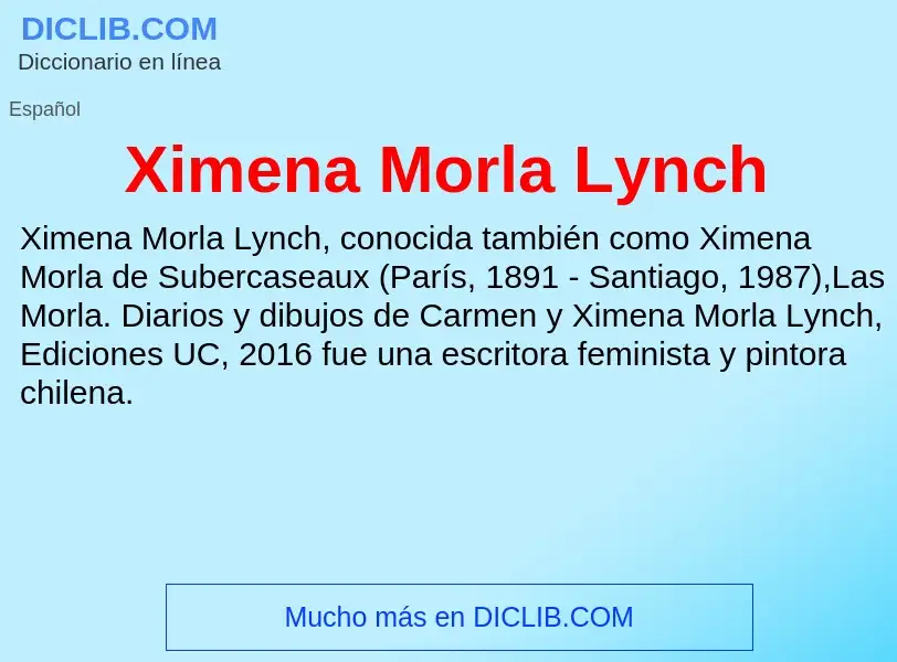 Что такое Ximena Morla Lynch - определение