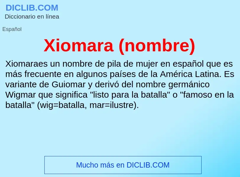 ¿Qué es Xiomara (nombre)? - significado y definición