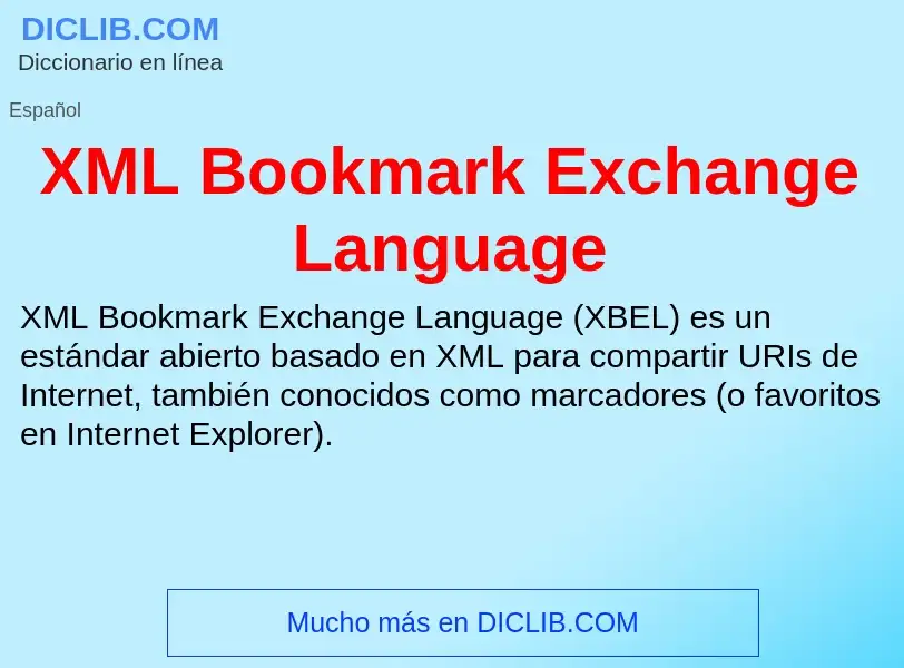 Τι είναι XML Bookmark Exchange Language - ορισμός