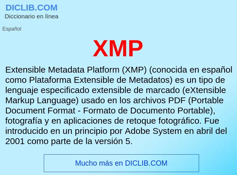 Che cos'è XMP - definizione