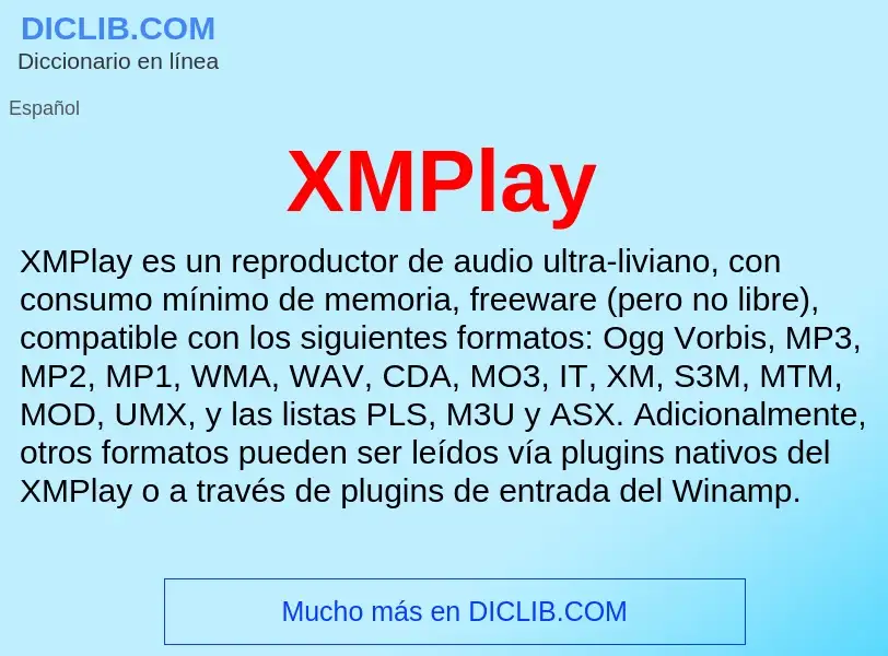 What is XMPlay - meaning and definition