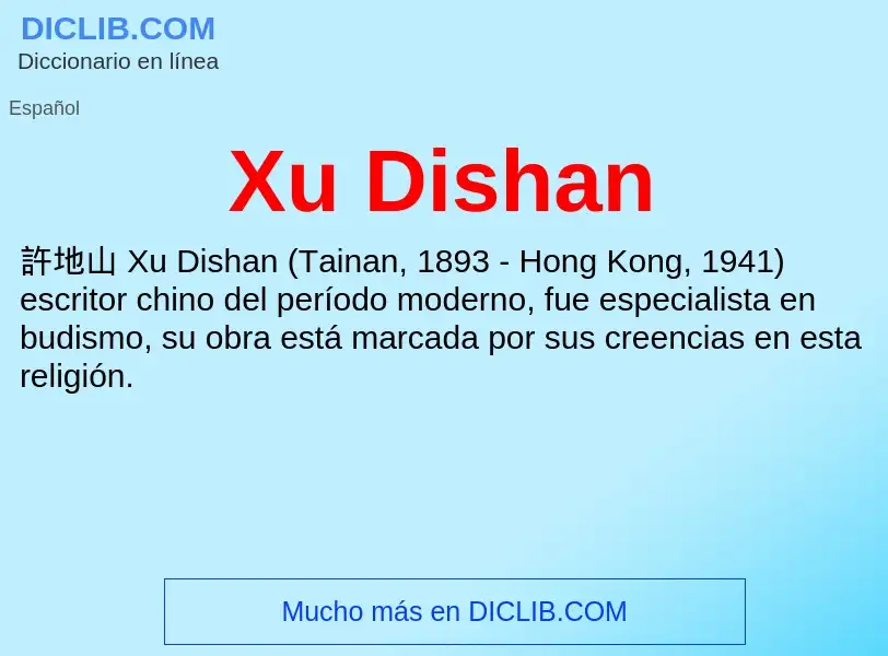 What is Xu Dishan - meaning and definition