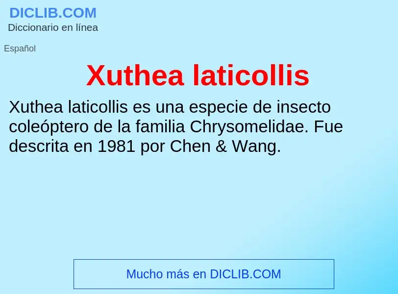 Qu'est-ce que Xuthea laticollis - définition