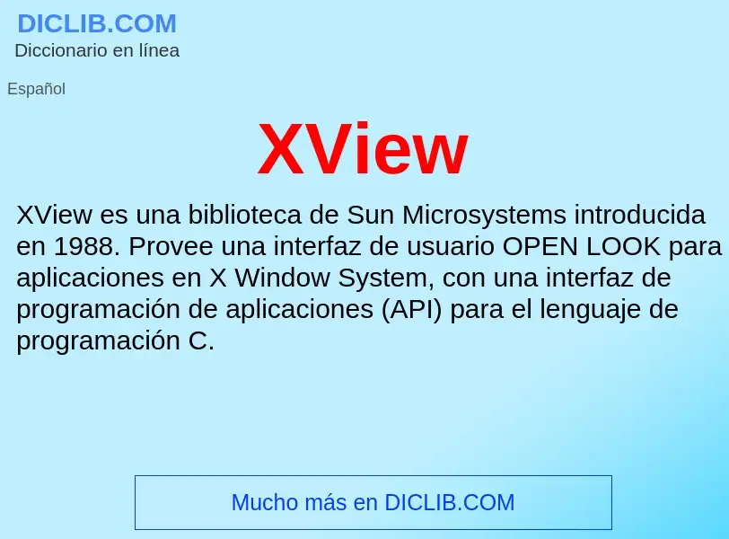 What is XView - meaning and definition