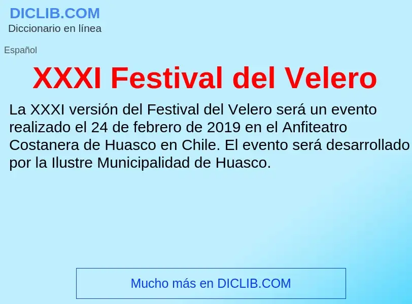 What is XXXI Festival del Velero - definition