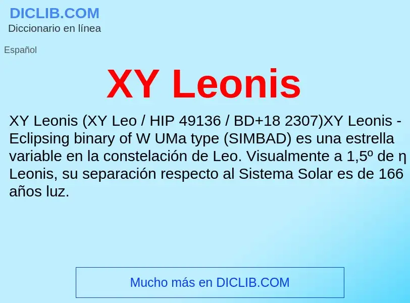 What is XY Leonis - meaning and definition