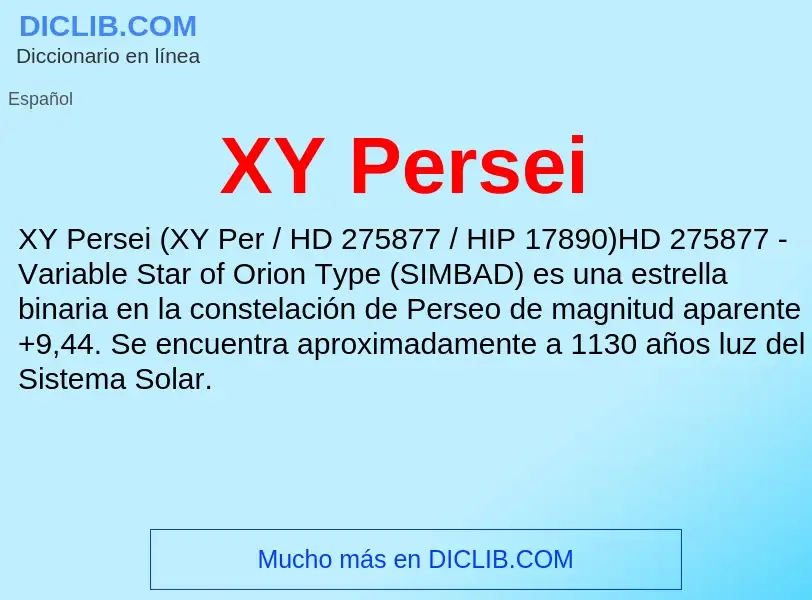 What is XY Persei - meaning and definition