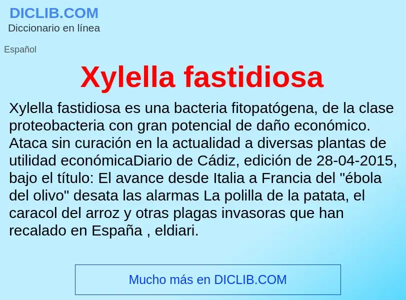 Что такое Xylella fastidiosa - определение