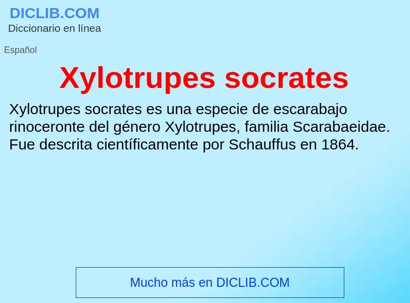 Che cos'è Xylotrupes socrates - definizione