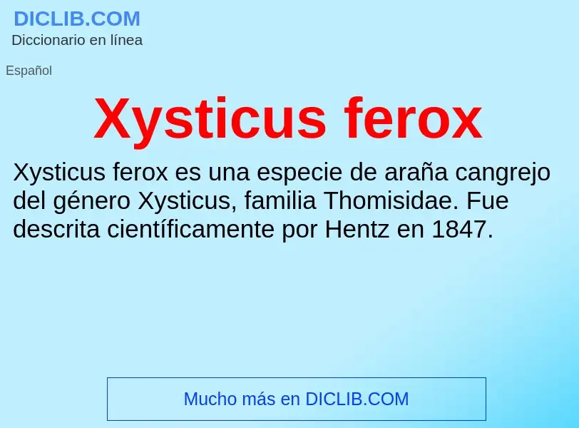 Что такое Xysticus ferox - определение