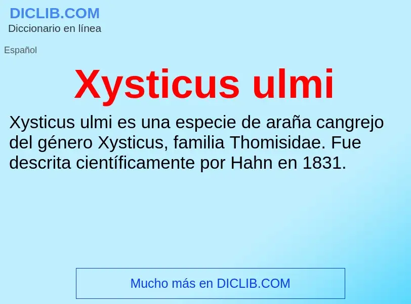 Что такое Xysticus ulmi - определение