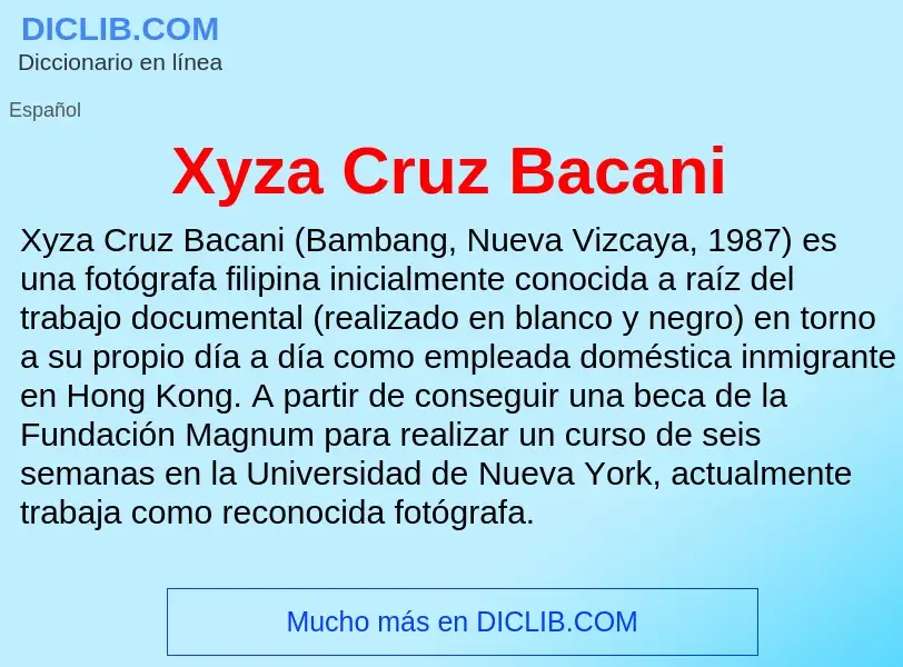 Что такое Xyza Cruz Bacani - определение