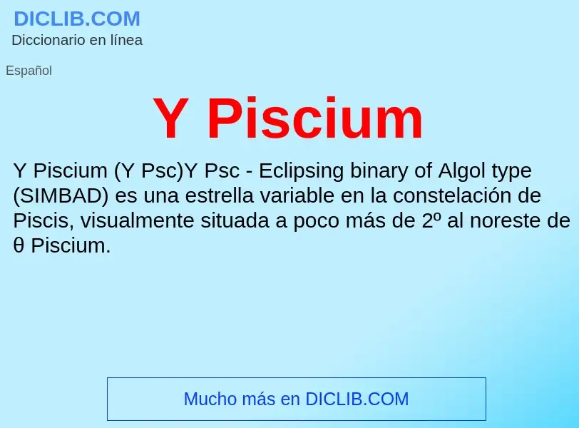 O que é Y Piscium - definição, significado, conceito