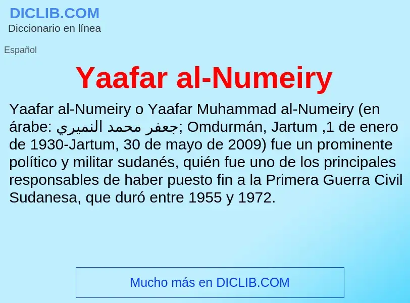 O que é Yaafar al-Numeiry - definição, significado, conceito