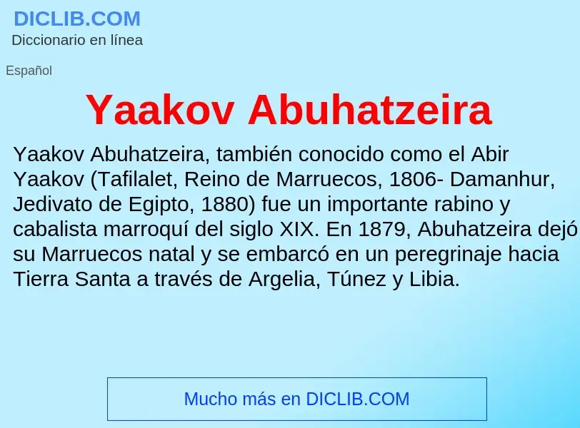 Что такое Yaakov Abuhatzeira - определение