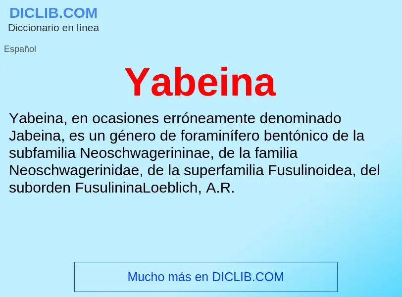 O que é Yabeina - definição, significado, conceito