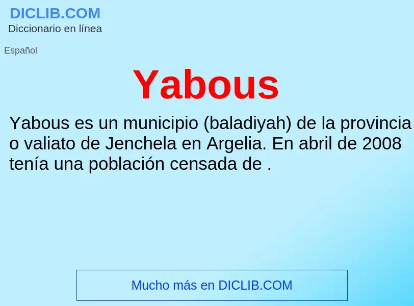 O que é Yabous - definição, significado, conceito