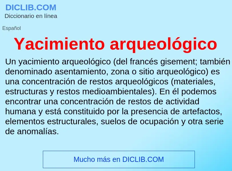 O que é Yacimiento arqueológico - definição, significado, conceito