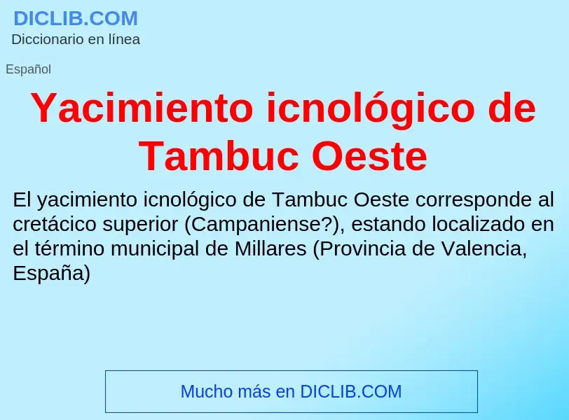 O que é Yacimiento icnológico de Tambuc Oeste - definição, significado, conceito