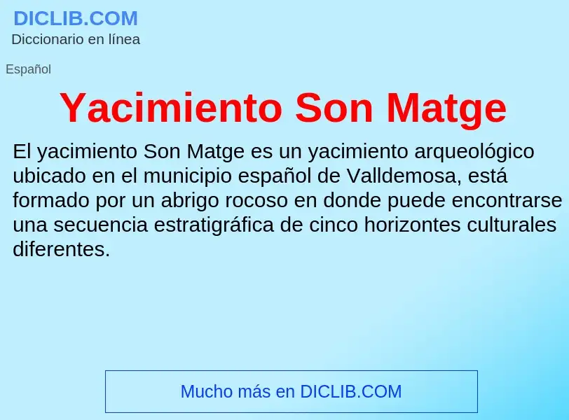 Wat is Yacimiento Son Matge - definition