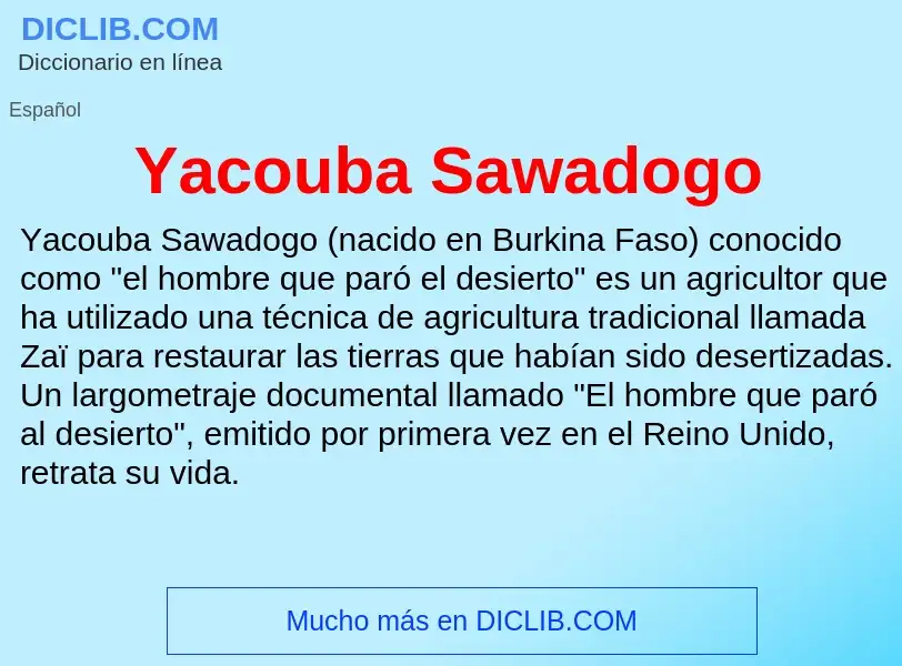 O que é Yacouba Sawadogo - definição, significado, conceito