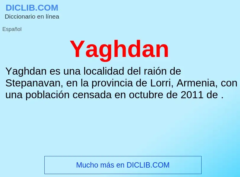 What is Yaghdan - definition