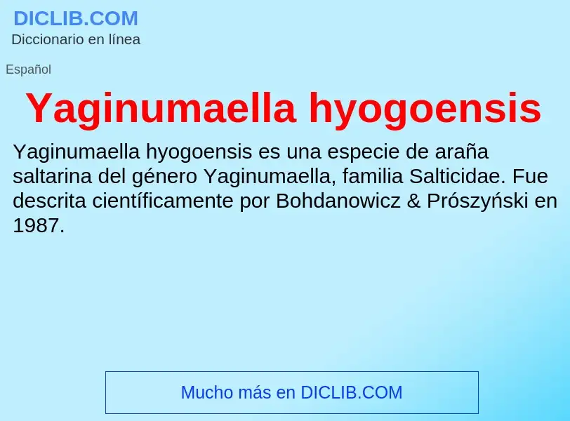 What is Yaginumaella hyogoensis - definition