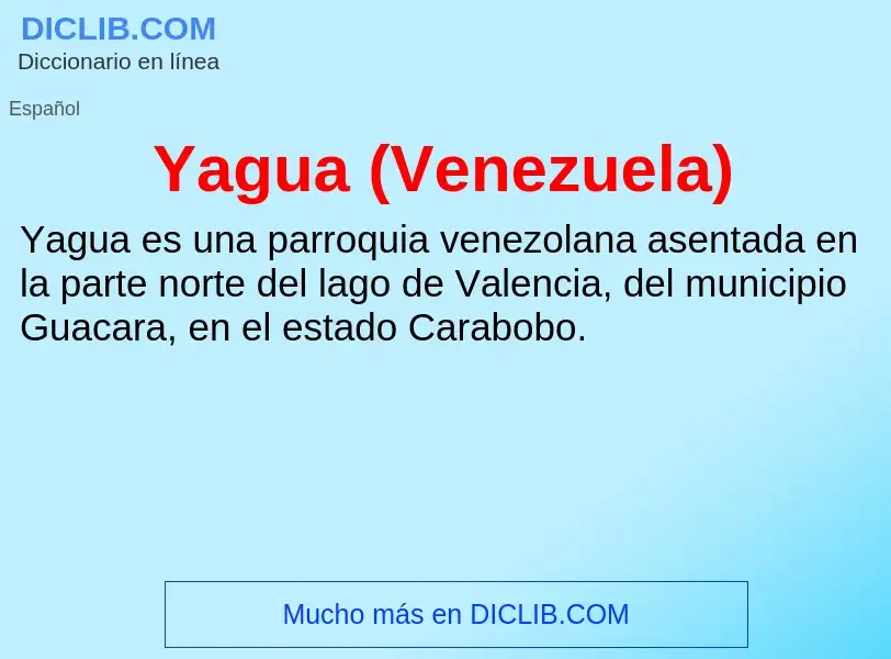 What is Yagua (Venezuela) - definition