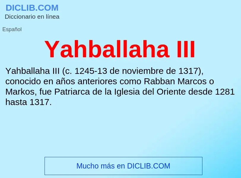 What is Yahballaha III - definition