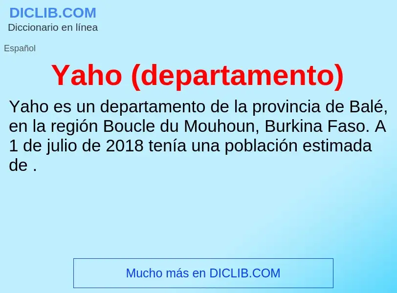 What is Yaho (departamento) - definition