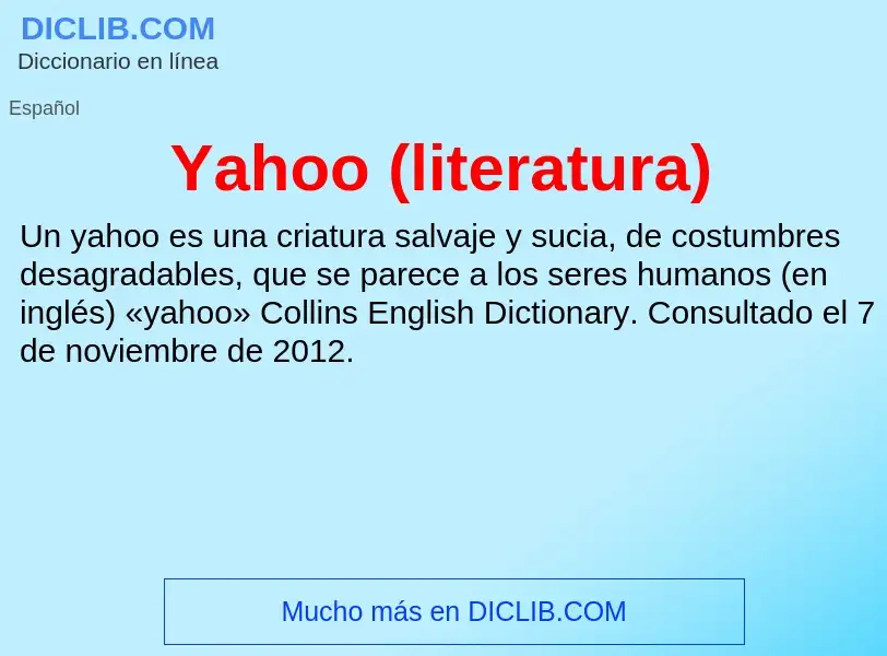 What is Yahoo (literatura) - meaning and definition