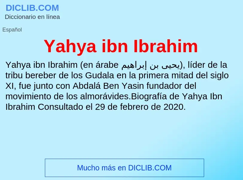 O que é Yahya ibn Ibrahim - definição, significado, conceito