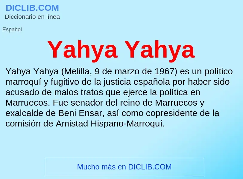 What is Yahya Yahya - definition