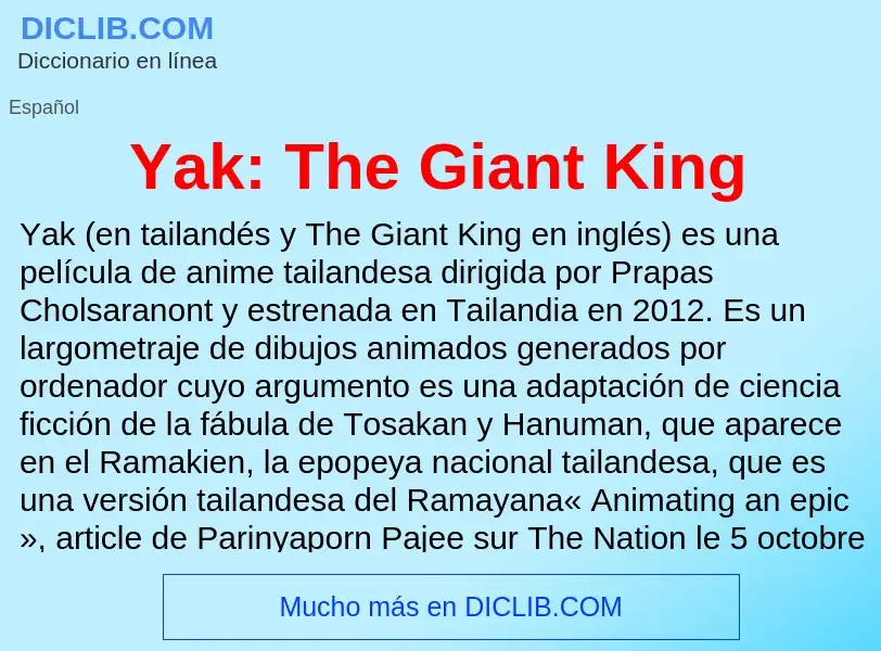 What is Yak: The Giant King - definition