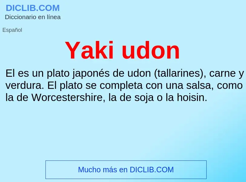 What is Yaki udon - definition