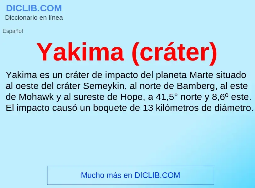 What is Yakima (cráter) - definition