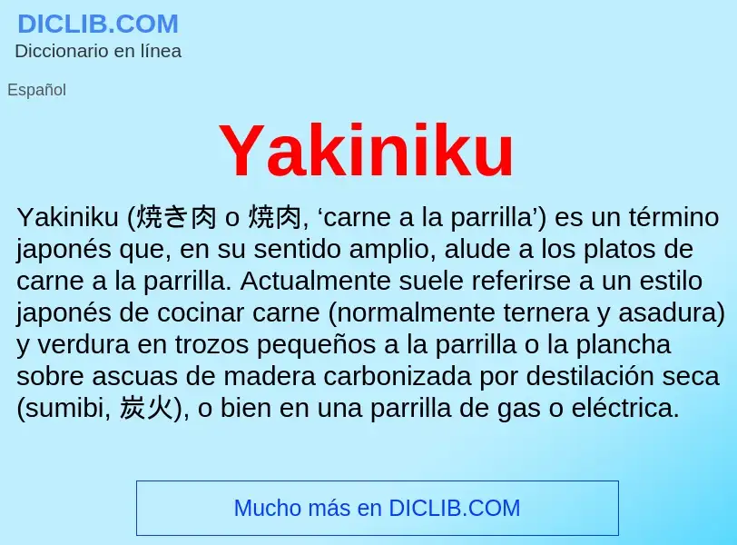 What is Yakiniku - definition