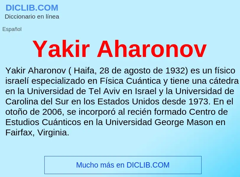 What is Yakir Aharonov - definition